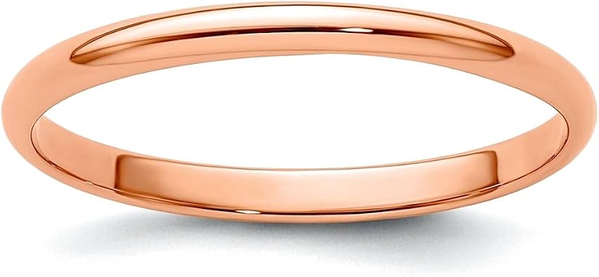JewelryWeb 14k Solid Yellow Gold Ltw Half Round Band Ring-Ring for Women and Men in Variety of Sizes