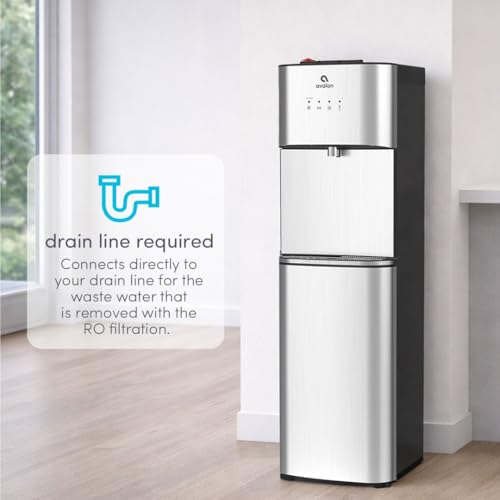 Image of Avalon Self Cleaning Bottleless Water Cooler Water Dispenser - 2 Temperature Settings - Hot & Cold Water, Durable Stainless Steel Cabinet, Reverse Osmosis Filtration- UL Listed