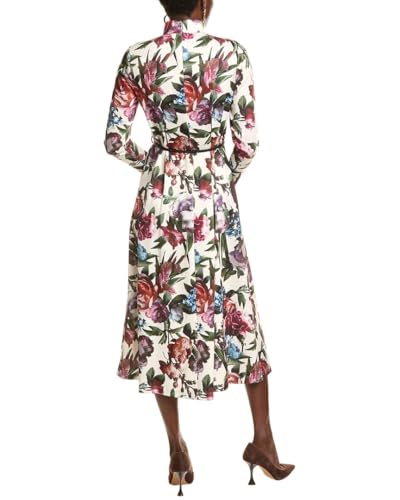 Robe midi imprimée Anne Klein col montant coupe flatteuse - 2