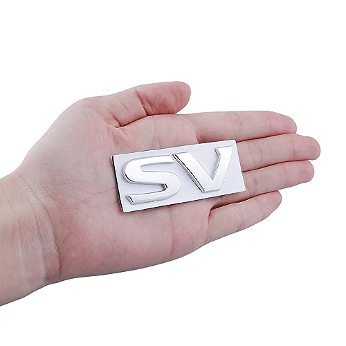 Image of 1PC SV Emblem for Car Decoration Metal Badges 3D SV Sticker Decal Fender Sticker Badges Nameplate Easy Installation for Car /SUV /Truck (Silver)
