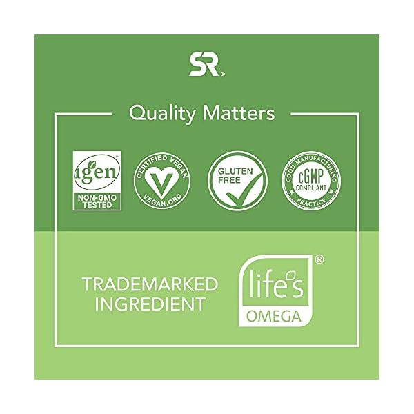 Sports Research Vegan Omega-3 Fish Oil Alternative from Algae Oil - Highest Levels of Vegan DHA & EPA Fatty Acids | Non-GMO Verified & Vegan Certified - 60 Veggie Softgels (Carrageenan Free)