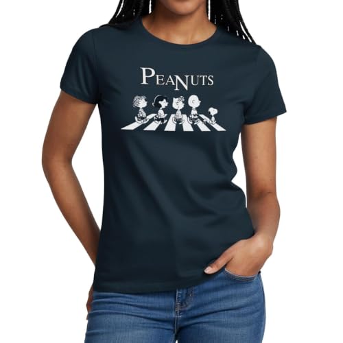 Image of Peanuts Abbey Road Women's T-Shirt Navy