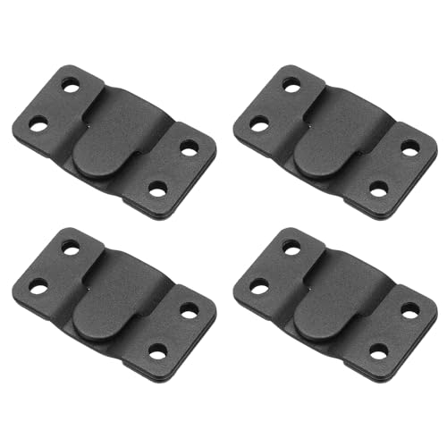 Image of uxcell 8 Pcs Flush Mount Bracket, 54 x 30mm Interlocking Photo Frame Hook Picture Hangers for Hanging Headboards Display Wall Mount Hardware, Black