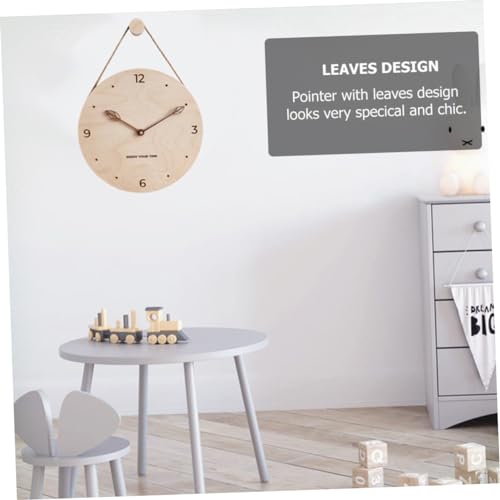 Horloge murale bois silencieuse de haute précision avec cadran épuré pour la cuisine