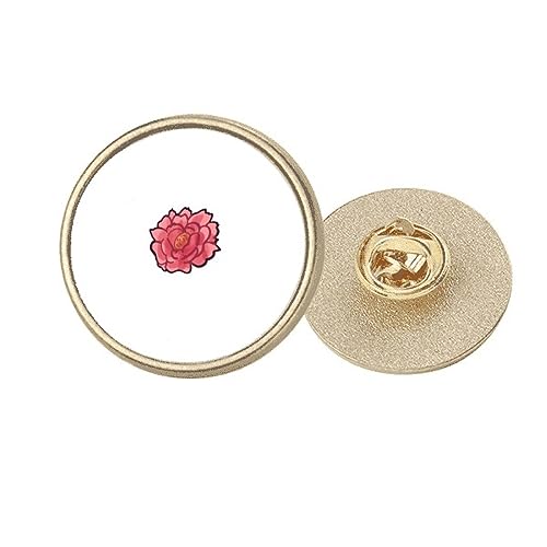 Broche ronde fleur de pivoine en métal doré taille M pour femme