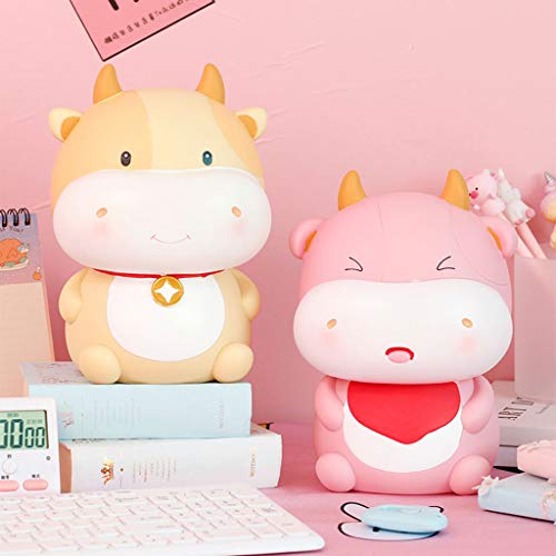 6Wcveuebuc Cartoon Vee Koe Piggy Bank Muntdoos Geldbesparing Pot 2021 Chinese Dierenriem Jaar Ox Ornament voor Kids… - Afbeelding 7
