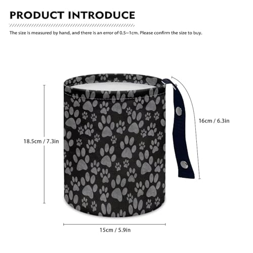 Image of Car Trash Can Dog Paw Black Printed Car Bag Accessories Interior Garbage Bin Hanging Portable Dustbin Bin Waste Basket Collapsible Car Trash Can Universal