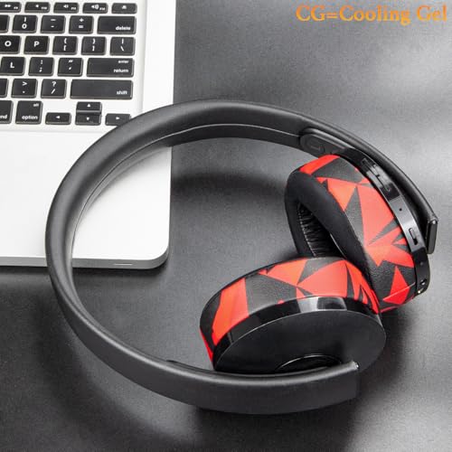 Image of SOULWIT Cooling-Gel Ear Pads Cushions for Sony New Gold Wireless PlayStation PS4 Headset, Replacement Earpads for 2018 Version, Headphone Model CUHYA-0080 - Red Storm