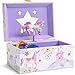 Price comparison product image Jewelkeeper Unicorn Music Jewelry Box, Birthday Gifts for Girls - Small Kids Musical Box Storage with Pullout Drawer - Little Girls Glitter Rainbow Treasure Organizer -15x10.8x8.6cm