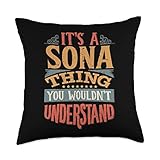 Sona Name Gifts By Vnz Sona Name Throw Pillow, 18x18, Multicolor