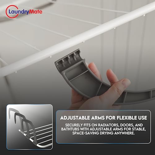 Laundry Mate Radiator Airer 5 Bars – Over Door Clothes Airer, 3Pack Adjustable Folding Radiator Drying Rack for Towels & Laundry, Space Saving Cloth Drying Rack for Radiators, Doors & Baths - Image 4