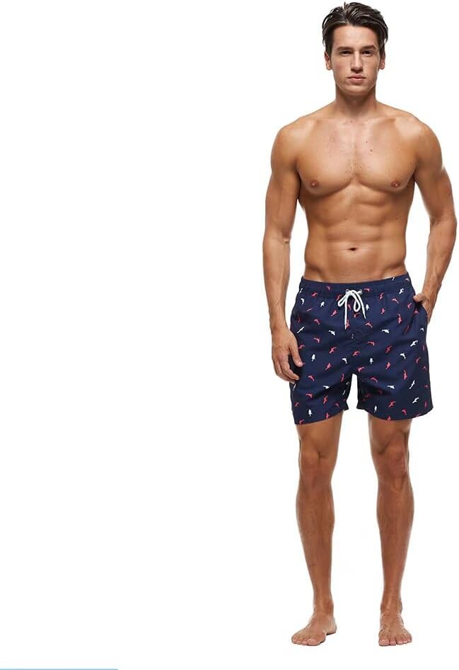 Men's Swim Trunks Quick Dry Athletic Swimwear Shorts with Mesh Lining and Pockets Bathing Suit