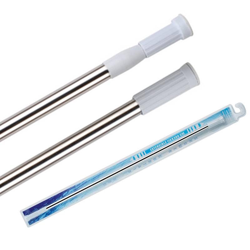 MOMENT [1 Pack] Shower Curtain Rod [110-200 CM] Shower Rod Tension, Never Rust Anti-Slip shower curtain rod for Bathroom Window, Adjustable Tension Shower Curtain Rod,