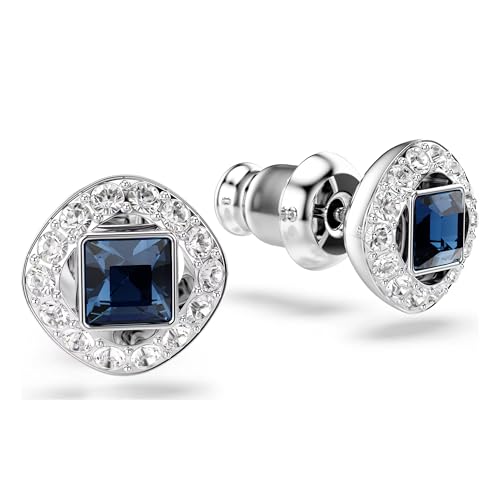 Swarovski Orecchini a lobo Una Angelic, Taglio squadrato, Blu, Placcato rodio