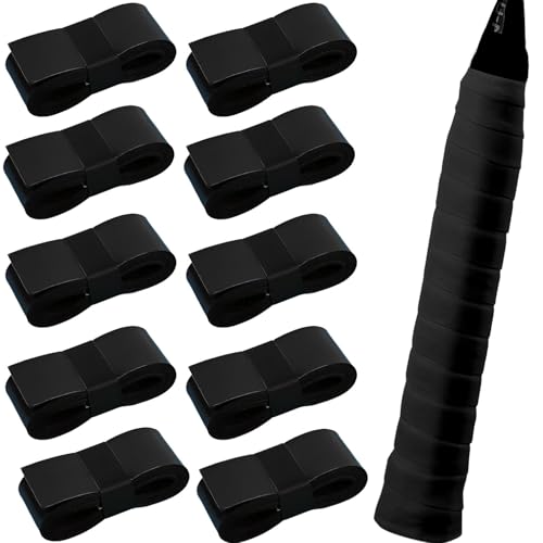 fogman グリップテープ テニス バドミントン テニスラケット ゴルフ 野球 10本セット (ブラック)の画像