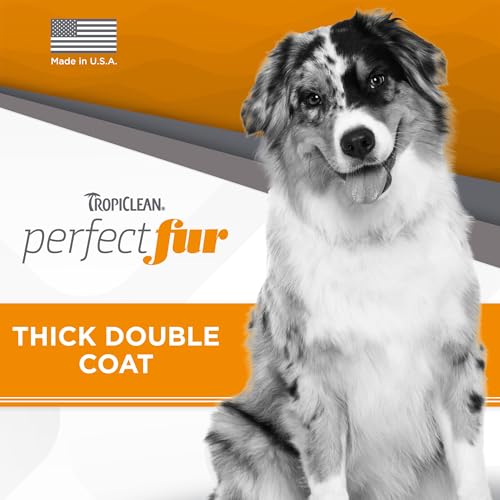 Tropiclean PerfectFur Thick Double Coat Shampoo for Dogs, 16oz - Made in USA - Unique Breed Specific Shed Control Formula for Breeds Like Australian Sheperds - Naturally Derived