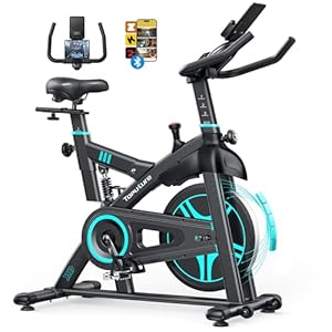 [2025 Aktualisierte]Heimtrainer Fahrrad mit APP, 0-100% Magnetwiderstand Stationäres Bis 160KG, Ergometer Spinning Bike Indoor Ultraleise Mit 15KG Schwungrad, LCD-Monitor, Tablet-Halter