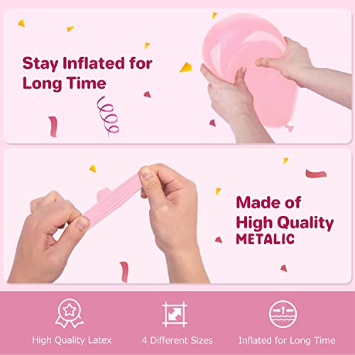 Image of Party Propz Pink Balloons for Decoration - Set of 50 Pcs | Pink Balloons for Baby Shower | pink Balloons for Anniversary | Balloon for Birthday Decoration | Balloon for Baby Girl