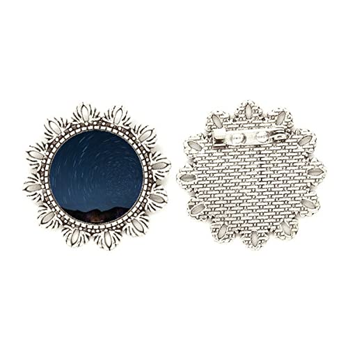 Broche de plata con estrellas y cielo nocturno en talla medium con acabados artesanales