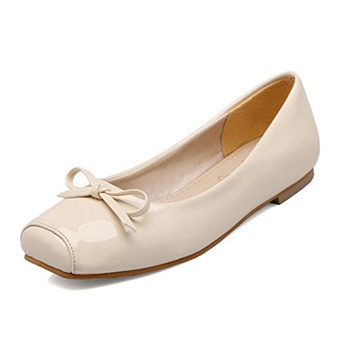 Onewus - Ballerines classiques à bout carré pour femme - Grandes tailles - Chaussures plates avec arc, beige, 49 EU