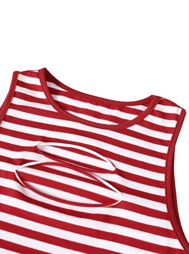 Image of LovelyWholesale Women Sexy Cut Out Crop Tank Tops Crew Neck Summer Sleeveless Top