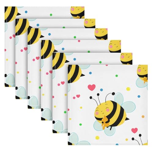 Servilletas de Tela YETTASBIN Cute Bees 20 x 20 Pulg miniatura 1