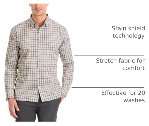 Classic Fit Stain Shield Never Tuck Stretch Pattern Button Down Shirt by Van Heusen - Used condition - Image 3