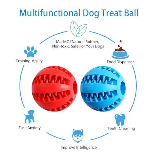 Dog Treat Toy Ball Dog Tooth Cleaning Toy Interactive Dog Toys 28 Pack of 2  Cucciolini Doodles Dog treat toy ball dog tooth cleaning toy interactive dog toys 2 8 pack of 2   cucciolini doodles