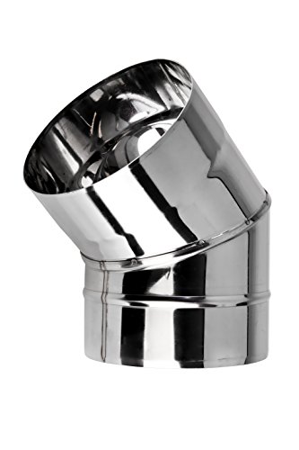 Image of Stainless Steel Chimney Liner Elbow 45 Degree Metal Pipe Bend Multi Flue Pipe Stoves 45° (100mm)