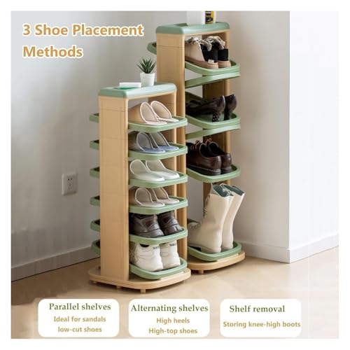 Étagère à chaussures rotative multicouche : meuble de rangement d'angle compact - 3