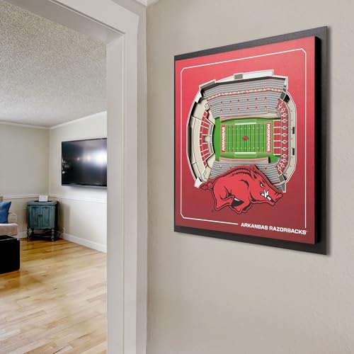 Image of YouTheFan Officially-licensed NCAA Stadium Series 3D Wall Art - multi-layer team stadium replica, detailed sports fan gift, indoor decor