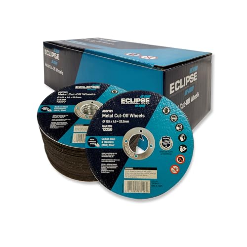 Disques de coupe ultra-minces 125 x 1,0 mm Eclipse A60V125BP pour métal et verre en lot de 100