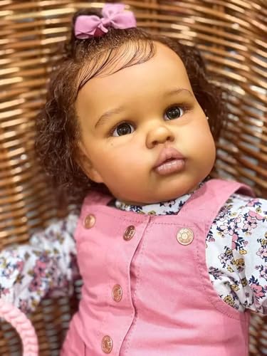Muñeca Reborn Bebé Silicone 22 pulg Niña Realista miniatura 3