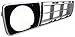 Evan-Fischer Grille Assembly Compatible with 1976-1977 Ford F-150 Plastic Grille Silver Shell and Insert With round headlight holes Set of 2