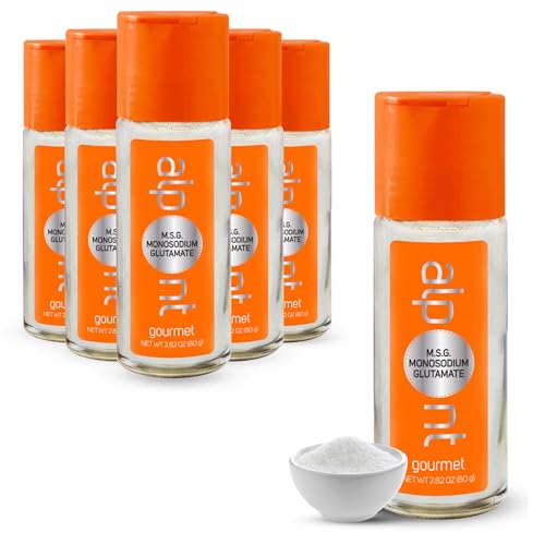 ALPONT GOURMET M.S.G. Monosodium Glutamate - MSG Seasoning - Flavor Enhancer for Stir-Fries, Broths, Soup, Gravies & More - All Natural, Non-GMO & Packed to Keep It Fresh - 2.82oz (Pack of 6)