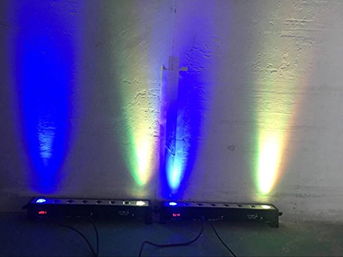 LED Par Bar Stage Light, SENLAN 8 Pieces x 3 W Wall Washer RGB 3-in-1 LED and Full Aluminium House of 7th DMX512 for Disco/Party/Theatre (RGB)