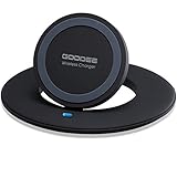 Wireless Charger, GooDee QI Portable Ultra Slim Wireless Charging Pad & Stand for Samsung S7/S7 Edge/S6/S6 Edge, Nexus, LG, Nokia, and All Qi-Enabled Devices, USB Cable Included-Black