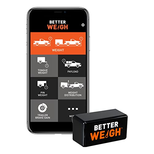 CURT 51701 BetterWeigh Mobile Towing Scale with TowSense Technology (OBD2) Apple, Android Smartphones, Tongue Weight, GCW, Weight Distribution, BLACK PLASTIC