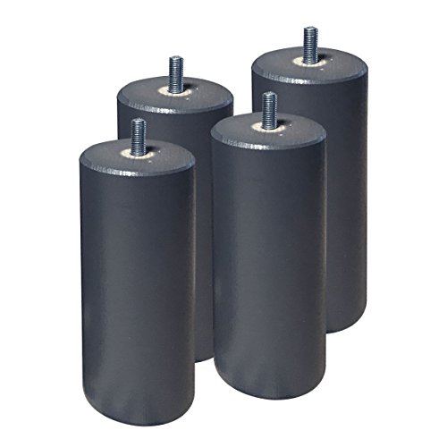 AltoBuy ELEA - Jeu de 4 Pieds 15 cm Gris Anthracite pour sommier tapissier Cover