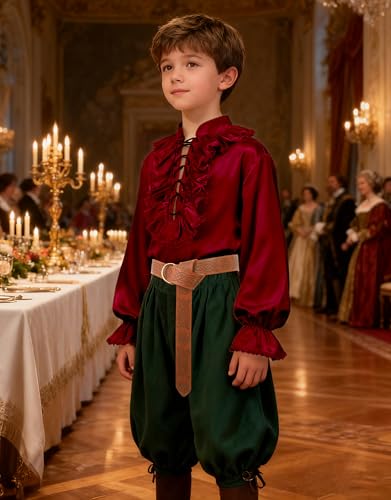 Camisa Pirata Medieval Infantil para Niños Talla M miniatura 5