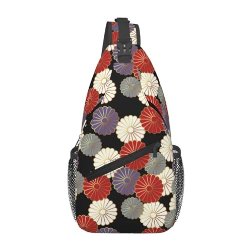 ウエスト花柄 和風 和柄 菊 ボデ ウエストポーチ ヒップバッグ 軽量 Waist Bag ランニング 多ポケット 大容量 耐摩擦 バイク アウトドア 釣り ハイキング 旅行 登山 仕事 作業用 腰ポーチ 人気 男女兼用