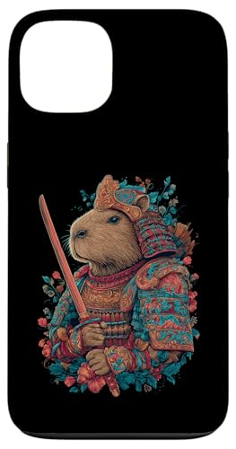 Japan Samurai Capybara Floral Style X}zP[X iPhone 13 p
