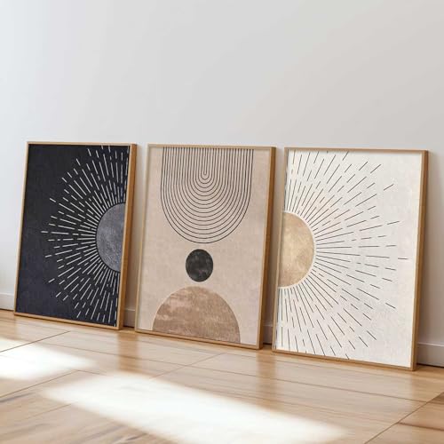 Image of Kalit Kala Decor Painting Boho Wall Art Home Decoration Paintings With Frame For Living Room Bed Room Hotel Wall Decor Digital Reprint Set of 3 (19X25 inch)