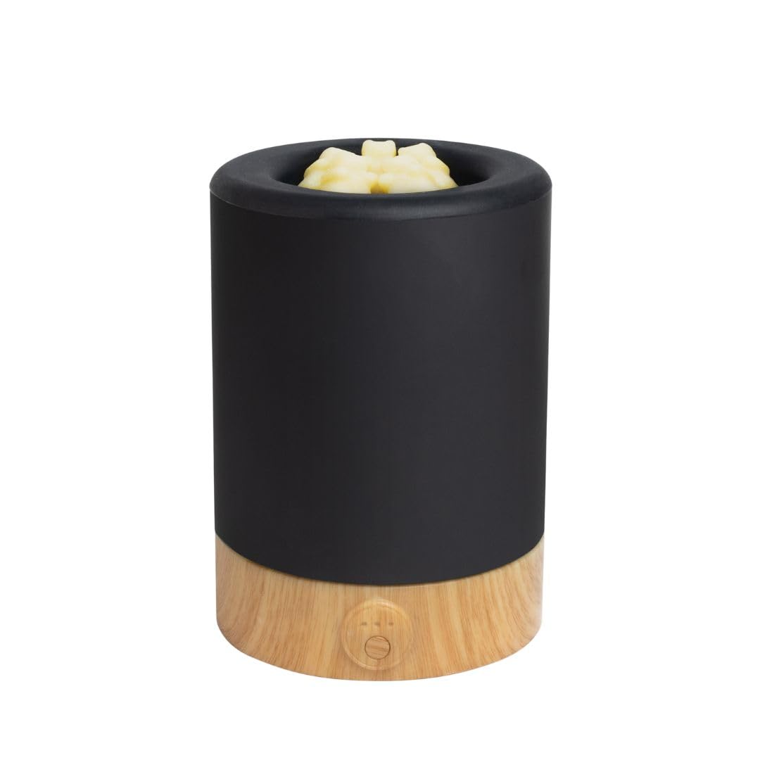 Happy Wax Black Signature Wax Melt Warmer for Scented Wax Melts, Cubes & Tarts – Electric Wax Melter with Automatic Timer and No Scrape Silicone Dish for Easy Wax Removal