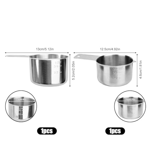 Set de 2 tazas medidoras de acero inoxidable 250 ml y 180 ml miniatura 2