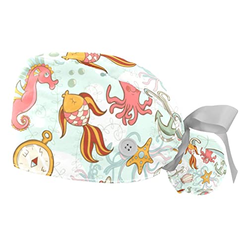 Casquettes de travail hippocampe et étoile de mer pour rester au frais