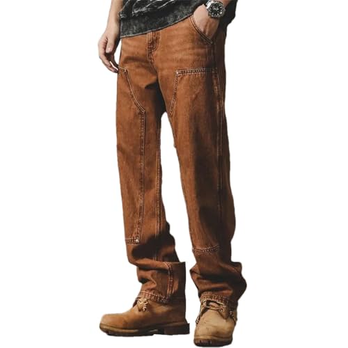 Men's Retro Male Cowboy Pants Loose Trousers Clothing Clothes Goth Streetwear Baggy Jeans