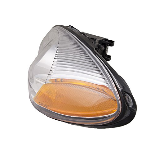 Headlightsdepot Headlight Compatible With 2000-2007 Ford Taurus Halogen Chrome Housing Includes Right Passenger Side Headlamp Assembly #TOP3