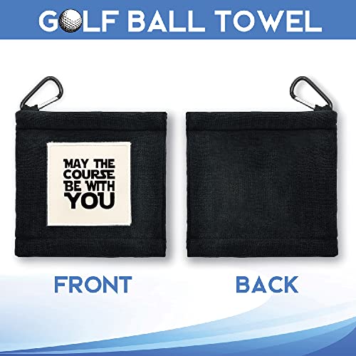 Geygie May The Course Be With You Portable Microfiber Double Layer Pocket Golf Towel With Clip, Funny Golf Towel For Men Dad, Golf Accessories For Men Dad, Funny For Golf Fan #TOP1