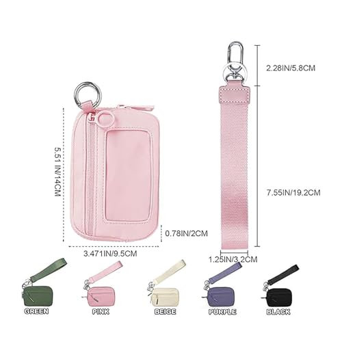 Wristlet Nylon Wallets For Women, with Hand Strap, Zippered Card Case with Id Window, Waterproof Nylon (Purple,One Size)2